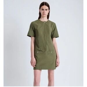 Proenza Schouler White Label Watson Dress Size 4 Olive Green Utility Safari Mod